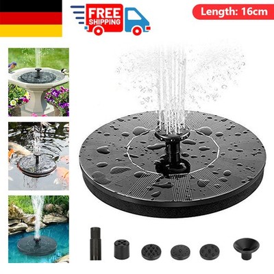 Solar Springbrunnen mit 5 Düsen für Vogelbad Teich Garten und Wasserbecken-DE