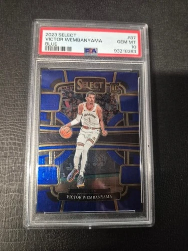 PANINI 2023-24 SELECT CONCOURSE VICTOR WEMBANYAMA BLUE PRIZM RC #87 PSA 10