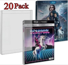 20x Clear Blu-Ray Slipcover Protector Case Compatible With 4K UHD Blu Ray Slips