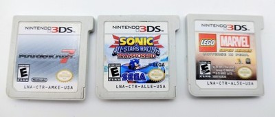 Lot of 3 3DS Games   Mario Kart 7, Marvel Super Heroes, Sonic All Stars Racing