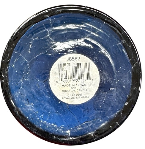 9” Cobalt Blue Crackle Glass Vase Made In Taiwan - Picture 4 of 9