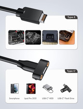 20Gbps USB 3.2 Gen 2X2 USB-C Front Panel Type-C Adapter, Motherboard Header E...