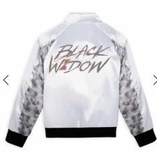 Disney Store Marvel Black Widow Reversible Varsity Jacket Girls Coat Size 7/8