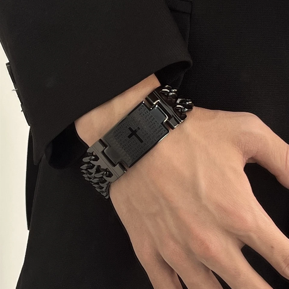 Pulsera Cruz Cubana Para Hombre | Pulsera Cruz Cadena Cubana Plata | Pulsera Hombre Foto 2 de 3