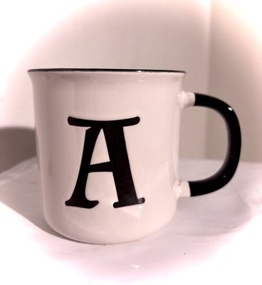 Thyme & Table Monogram Initial  A  Letter Ceramic Stoneware Coffee Mug 16 oz