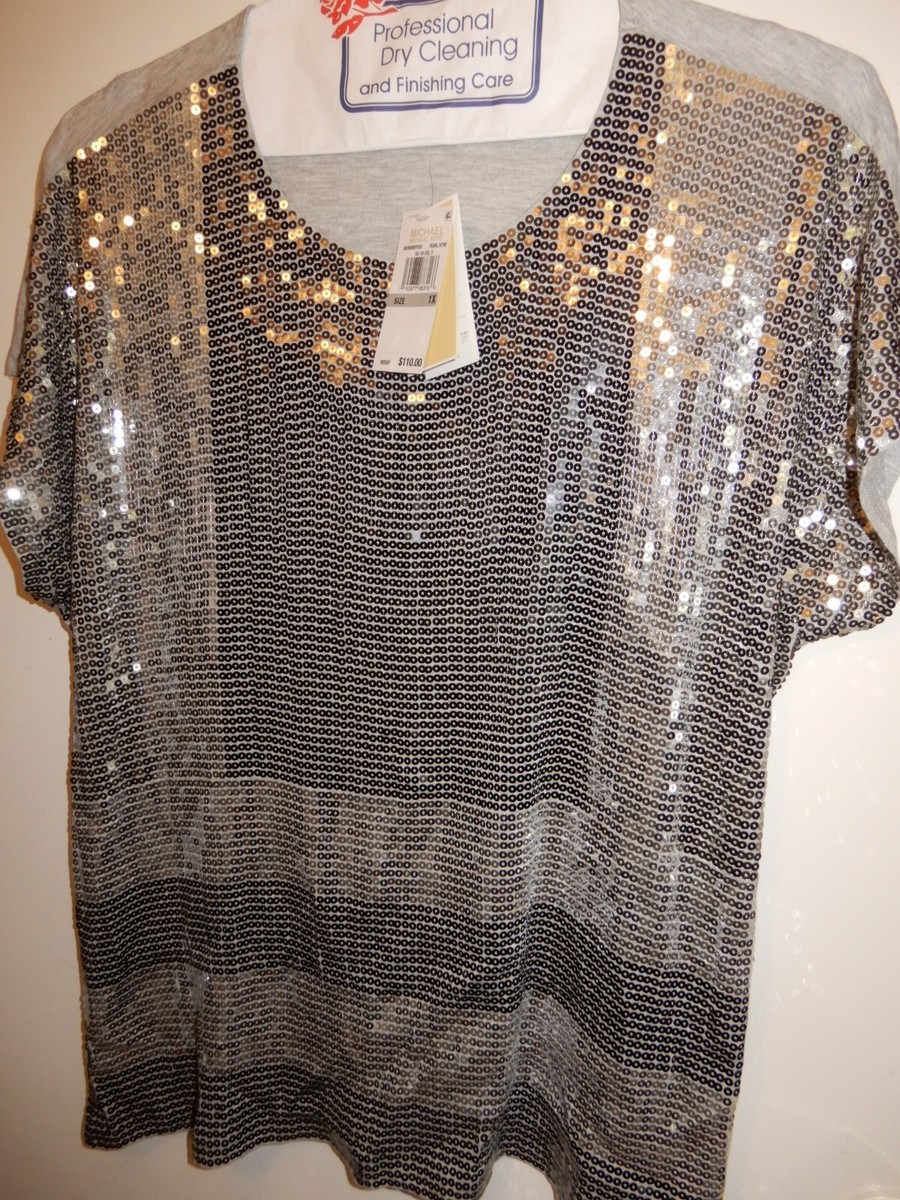 Sequin Shirt Michael Kors Shirts Silver Michael Kors Size S Top