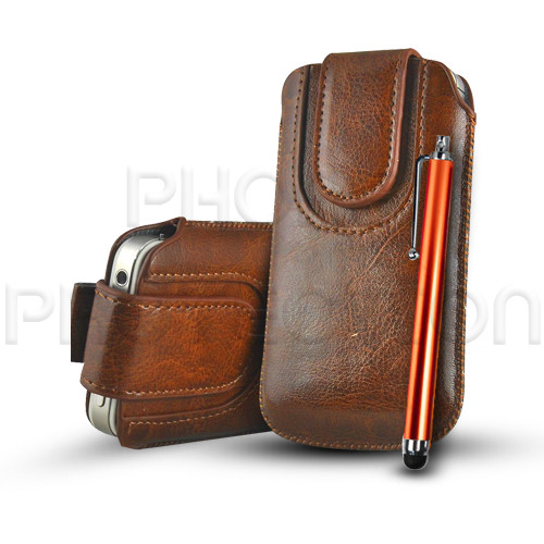 Premium Magnet Slim Line Leather Flip Case Cover & Stylus Pen for Various Phones - Picture 7 of 11
