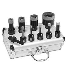 10Pcs Diamond Drill Bits Drill Holesaw Cut For Porcelain Granite Tile Glass
