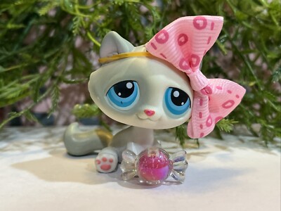 Littlest Pet Shop 53 Lps Authentic Kitten Cat Grey White Kitty