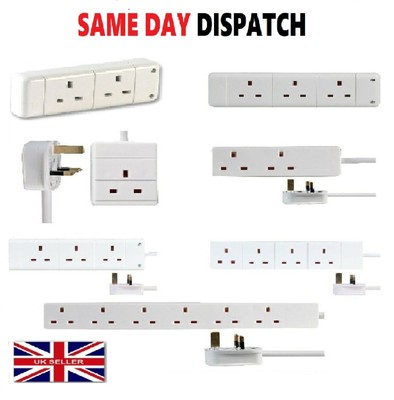 Verlängerungskabel Kabel elektrisch UK Hauptstrom 1246-fach Stecker Buchse USB Überspannung NEU