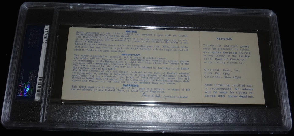 1972 World Series Game 7 FULL Ticket "Clinching Oakland A's 1st WS Title" PSA - Image 3 of 3