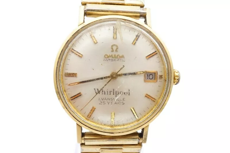 Vintage Omega Automatic Watch Mens 10k Gold Filled Date Stretch Band