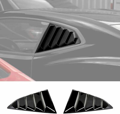 Rear Side Window Blinds Quarter Louver Cover Trim for Chevy Camaro 2017+ Black
