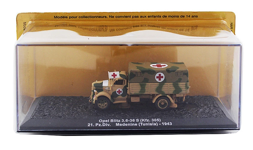 Opel Blitz 3.6-36 S（Kfz.305）21.Pz.Div. Medenine 1/72 DIECAST MODEL Ambulance IXO - Image 3 of 4