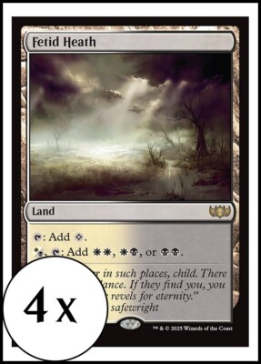 MTG - 4 x Fetid Heath - Tarkir: Dragonstorm - Playset 4x x4