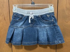 Justice Girls Denim Jeans Ruffled Skirt Heather Gray Waistband Size 8