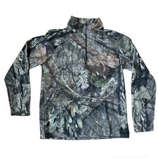 Mossy Oak Size M Men  s Camo 1/4 Zip Pullover Hunting Lightweight Stretch Comfort