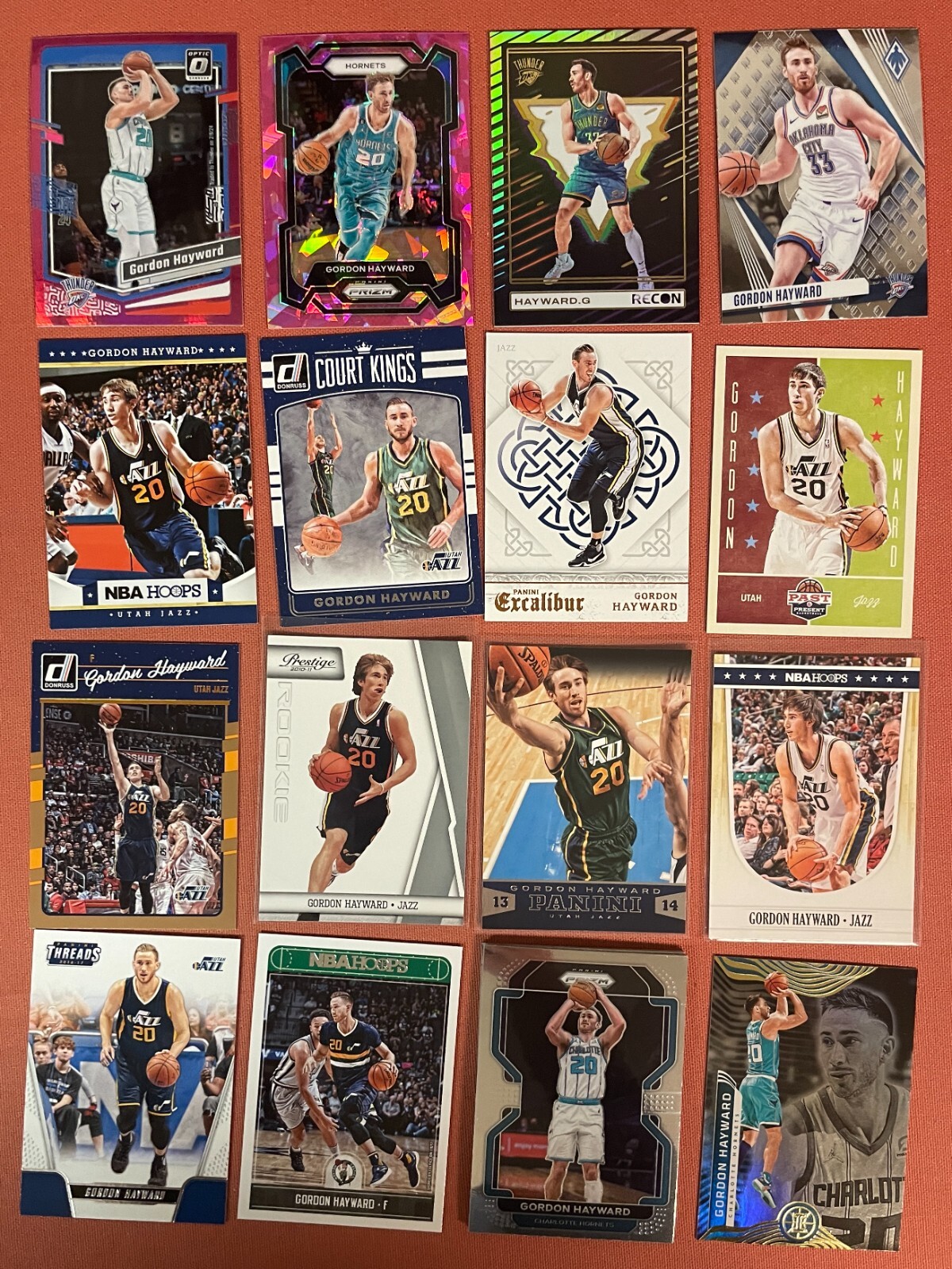 Gordon Hayward Basketball Card Lot (46). 1 Rookie, 5 Parallels + Jazz Base