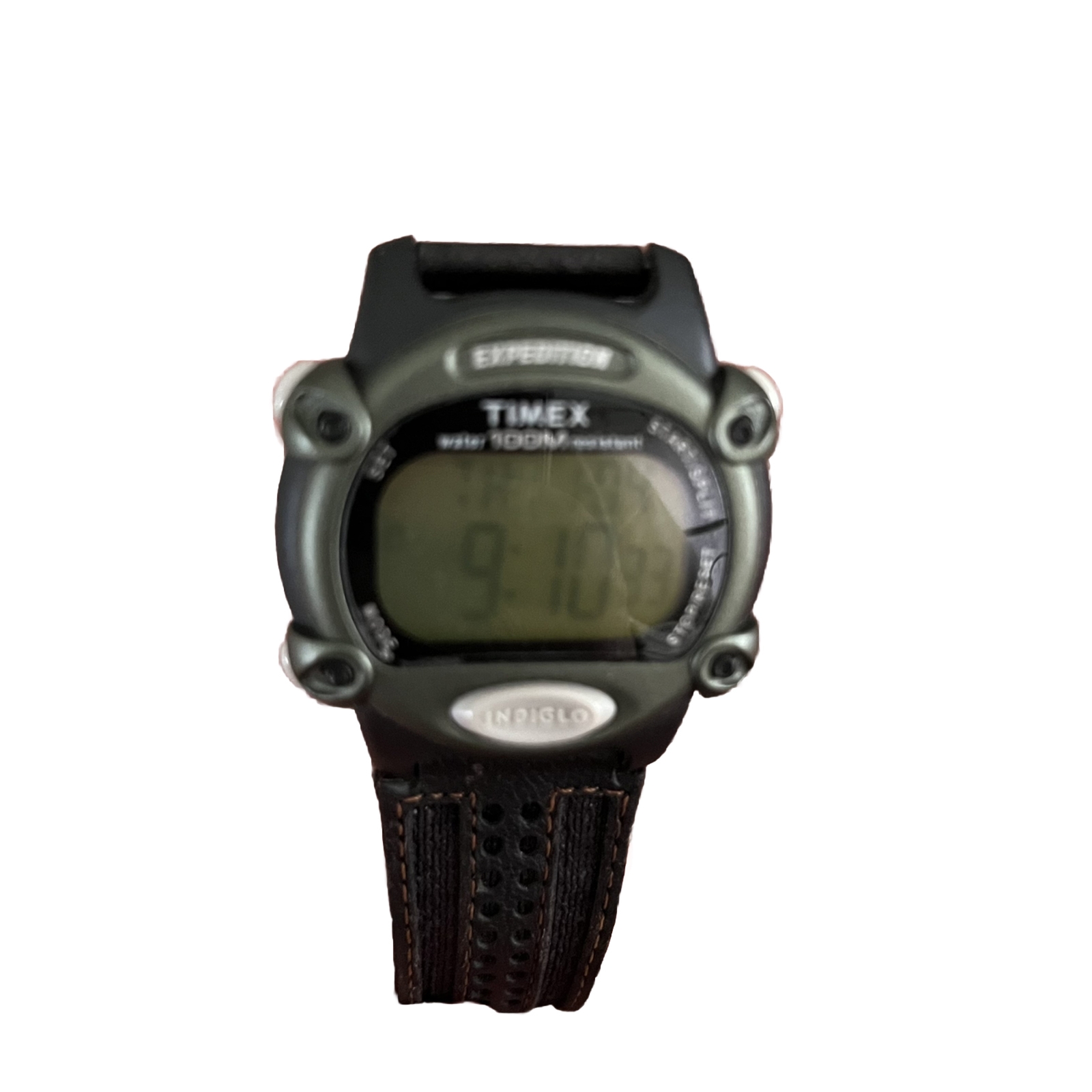 Timex Expedition Green Resin Case with Brown Leather Strap eBay