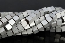 Matte Silver Tone Hematite Cube Grade AAA Gemstone Loose Beads 3/6MM