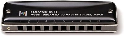 Hammond 10 Hole Harmonica HAMMOND HA-20 F  Tone Black