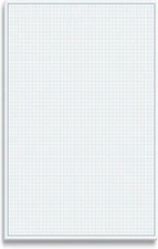 Graph Paper Pad, 17" X 11", 25 Sheets, Blue Line Border, Blueprint Paper, Double