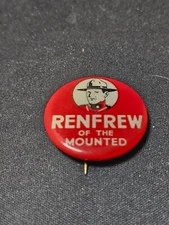 Vintage Renfrew of The Mounted Pin Back Button J.B Carroll Co. Chicago