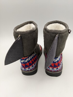 Chaussons MUK LUKS Finn The Shark Unisexe Enfants - Taille 9 US, Gris, Neufs