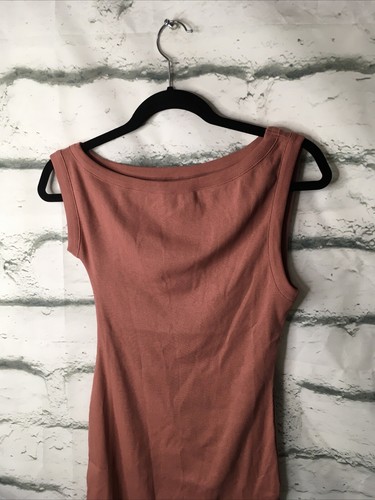 ASOS Designs Size 6 Ribbed Mini With Dress Fallen Shoulder Rust Color - Picture 2 of 4