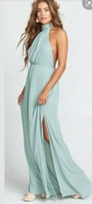 Show Me Your Mumu Collette High Collar Women's Maxi Dress XXS Silver sage #C1