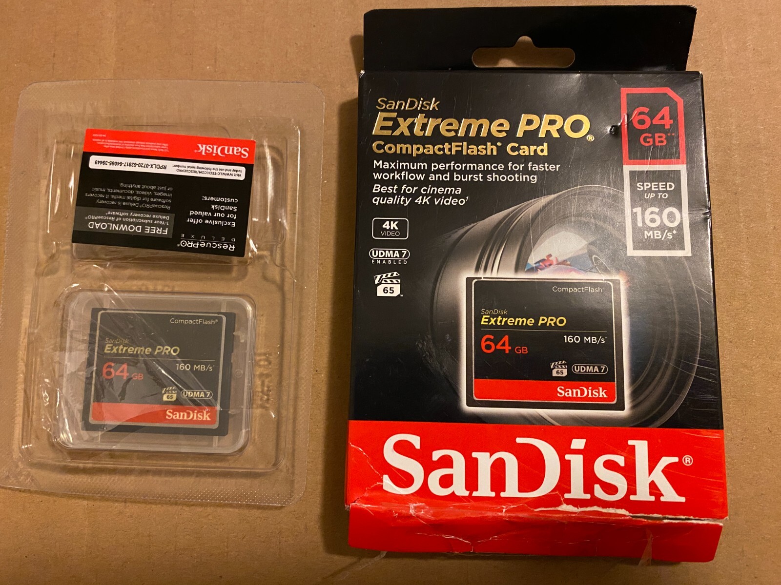 SanDisk Extreme 64GB Compact Flash UDMA7 Card 160MB/s CF Cards for DSLR