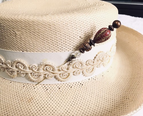 HATPIN with Warm FALL Classic Colors + Crystal - 8" Copper Brass Hat pin - Picture 8 of 11