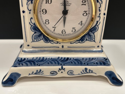 Blue Delft Schoonhoven Holland Clock German Mercedes Quartz Clock/Movements! - Picture 9 of 18