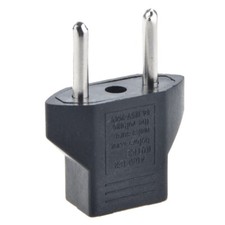 US USA to EU Euro Europe AC Power Jack Wall Plug Converter Travel Adapter