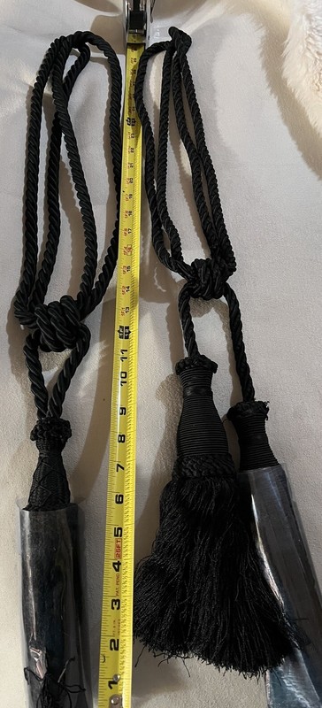 Drapery Curtains Rope Tassel Tie Backs (2) Black