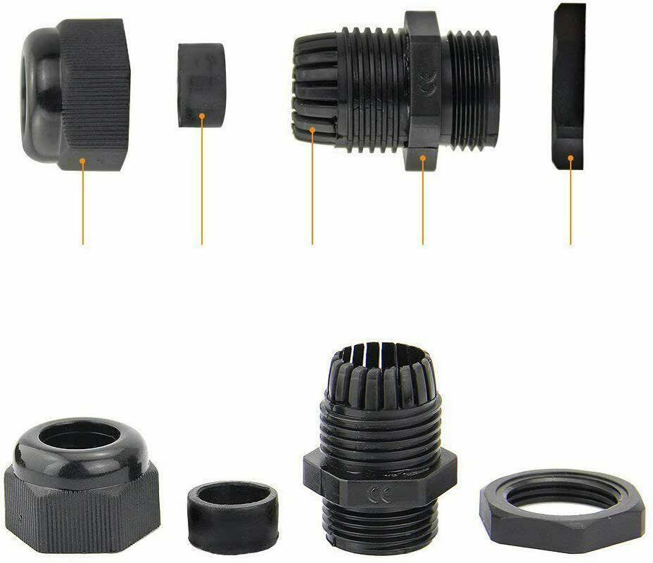 20MM CABLE GLAND M20 WATERPROOF IP68 COMPRESSION STUFFING LOCKNUT