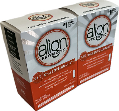 2 Pk Align Probiotic Supplement 24/7 Digestive Capsules 42 Caps EXP: 12/2026