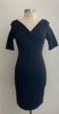 Banana Republic Black Short Sleeve Twist Neckline Dress sz 4
