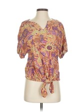 Marc New York Andrew Marc Women Purple Short Sleeve Blouse S