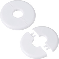Cubierta de tubo brida dividida 17 mm paquete de 2 escudos autoadhesivos borde blanco