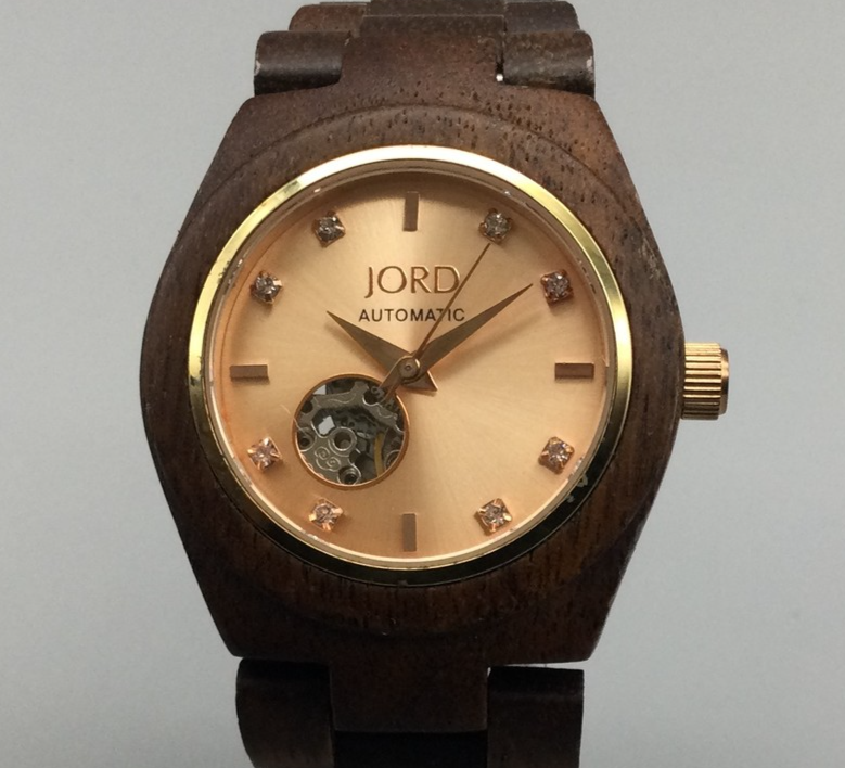 JORD Automatic Watch Women 34mm Natural Wood Rose Gold Dial - Main Image
