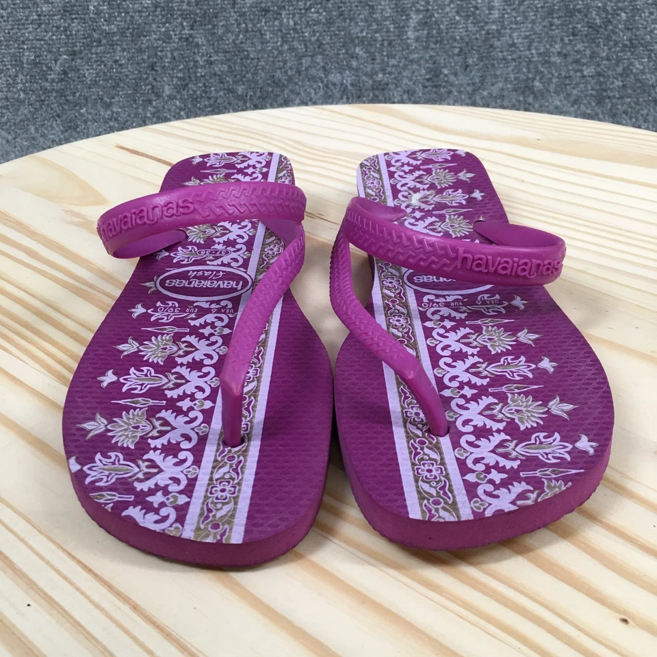 Havaianas 闪亮凉鞋女式 37 - 38 休闲懒人印花拖鞋紫色 — 第 4/4 张图片