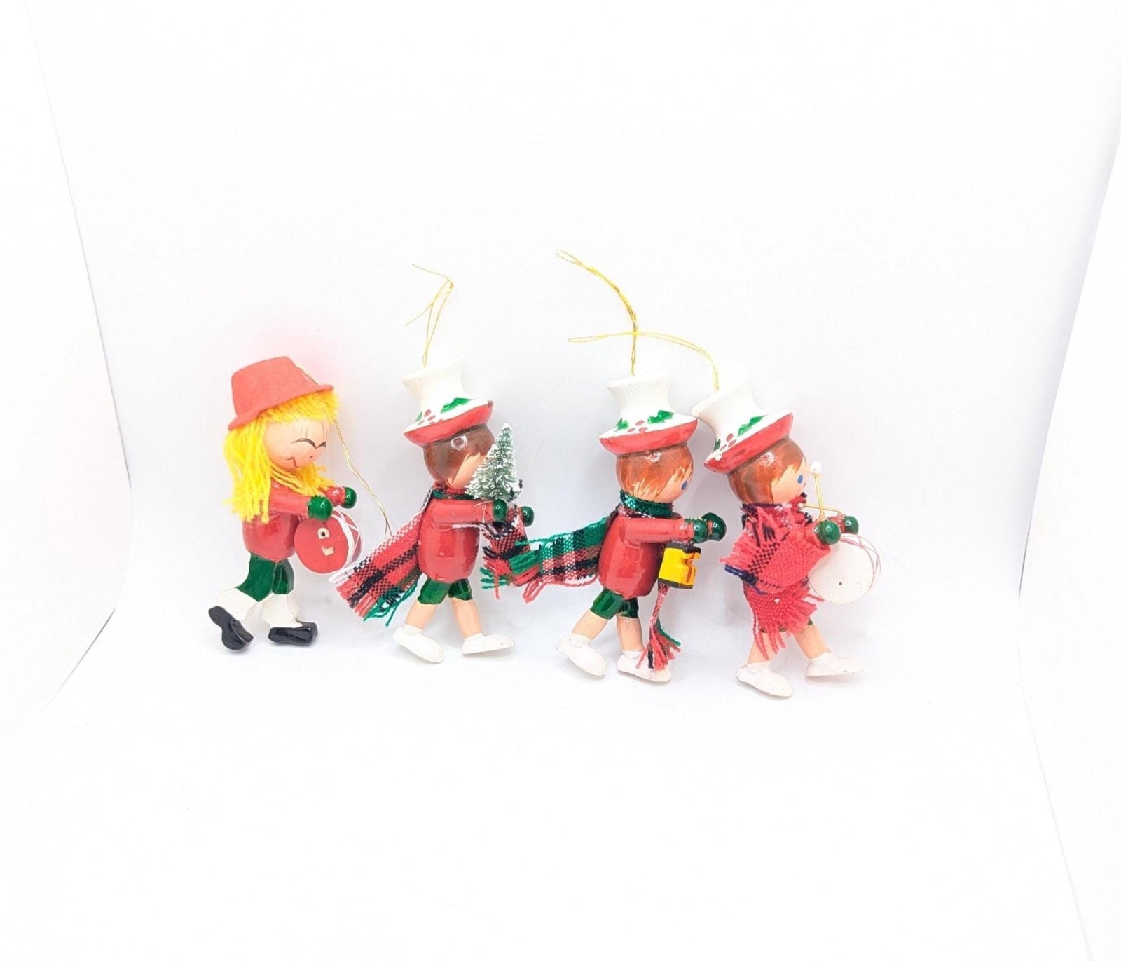 Vintage Lot Various Wooden Christmas Ornaments Estate Grandma Drummer Tree Gift