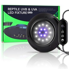 LED UVB Light for Reptiles, 8W UVA UVB Lamp   Timer Switch, Adjustable Bri