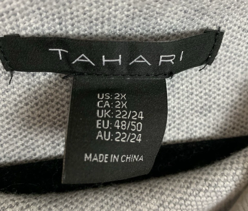 Suéter Para Mujer Tahari Blanco Gris Amarillo Cuadros Manga Larga Cuello Simulado Talla 2X Mod Foto 4 de 4