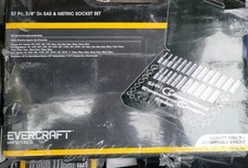 Evercraft 57 Piece 3/8"  dr.socket see ,see &metric 774-0130 sealed new