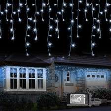 360 LED Christmas Icicle Lights, 29.5 FT 8 Modes Curtain Fairy Lights for Outdoo
