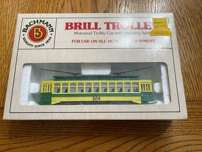 BACHMANN 131 1 Philadelphia Rapid Transit Brill Trolley w Lights HO Scale NIB FS