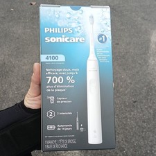 New Philips Sonicare 4100 Electric Toothbrush White, Pressure Control HX3681/23