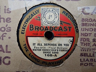 VICTOR VORZANGER - It All Depends On You / Don't We Get Along? 8'' 78 rpm disc